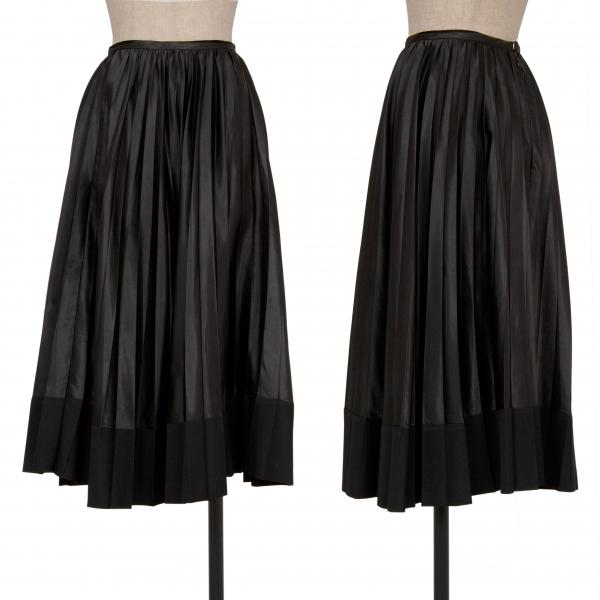 ローブドシャンブル コムデギャルソン 異素材切替プリーツスカート 黒M  