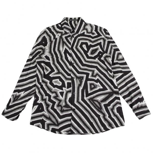 イッセイミヤケメン 長袖シャツ ブラック 黒 チェック パッチワーク ISSEY ISSEY MIYAKE MEN - イッセイミヤケメン 長袖シャツ ブラック 黒