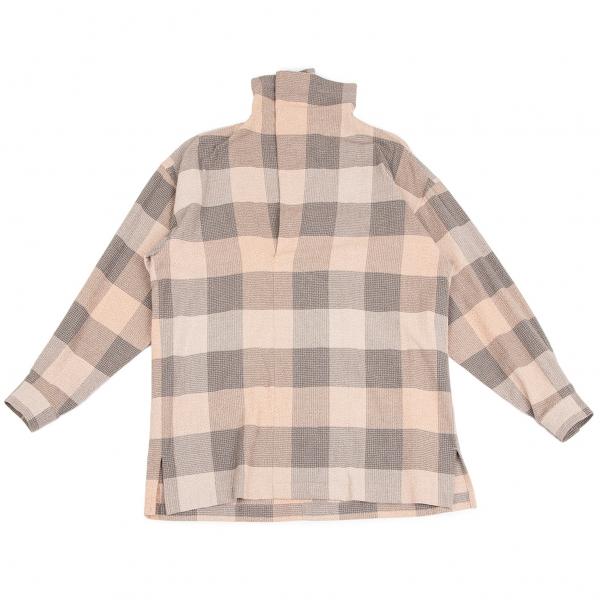 ISSEY MIYAKE イッセイミヤケ メンISSEY MEN チェックドレープネック 