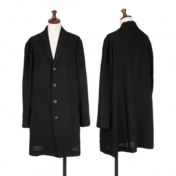 イッセイミヤケISSEY MIYAKE アセテートポリサマーロングジャケット 黒 