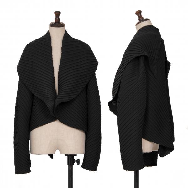 イッセイミヤケ　ジャケット　黒 ISSEY MIYAKE イッセイミヤケISSEY ビッグカラープリーツ