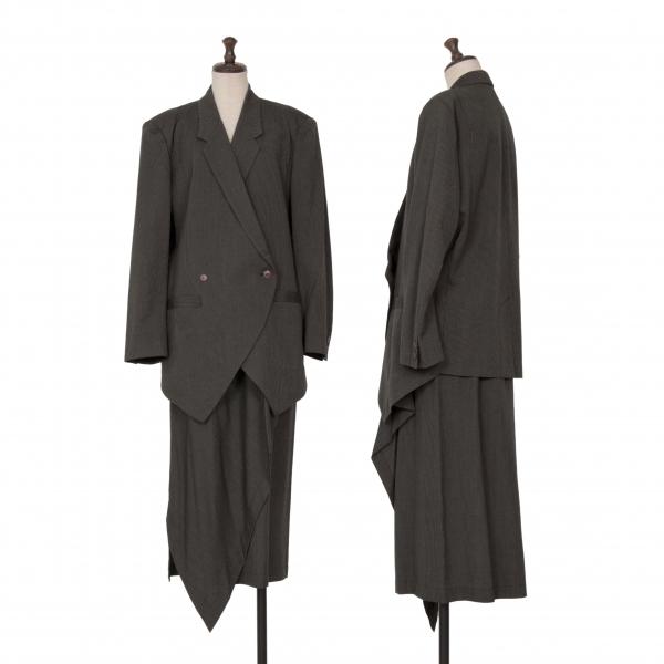イッセイミヤケISSEY MIYAKE ストライプダブルセットアップスーツ 