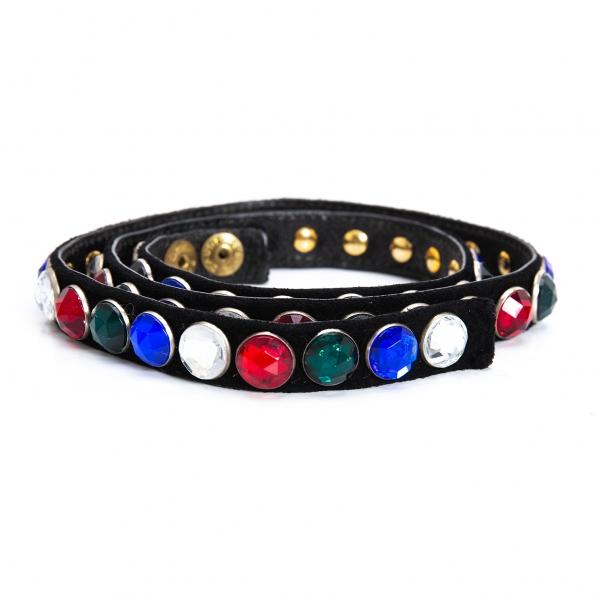 SONIA RYKIEL ソニアリキエルSONIA ビジューナローベルト 黒マルチ 