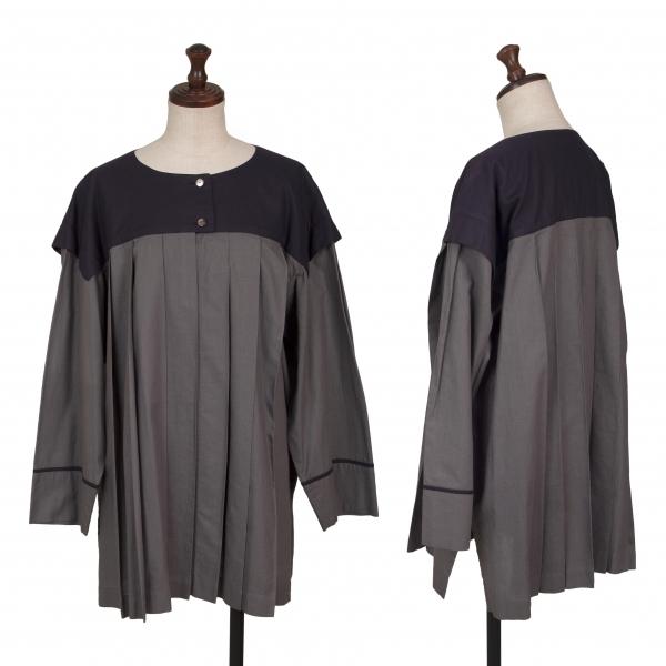 ISSEY MIYAKE（イッセイミヤケ） バイカラープリーツ切替スモック
