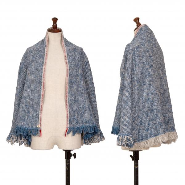 45R 45rpm コットンシェットランドフリンジボレロ ブルー0  