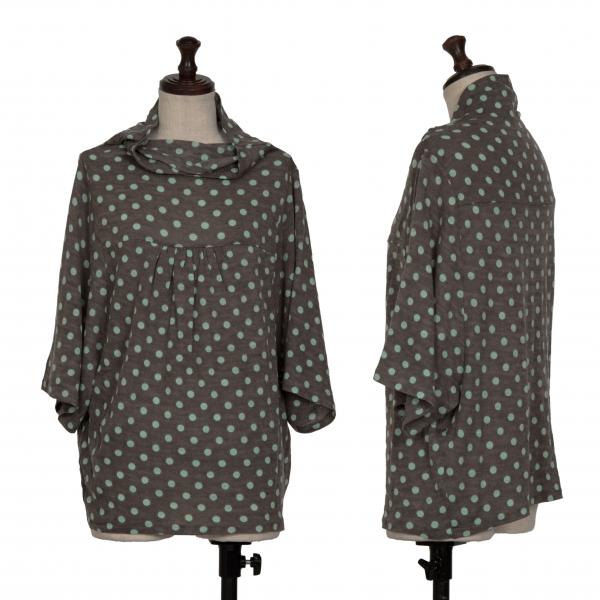 sunao kuwahara(スナオクワハラ) 半袖カットソー サイズM レディース美品  グレー×ダークネイビー×マルチ 異素材切替/ボーダー sunao kuwahara(スナオクワハラ) 半袖カットソー サイズM