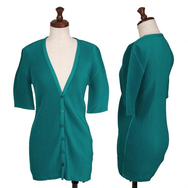 プリーツプリーズPLEATS PLEASE ミストプリーツ半袖カーディガン  