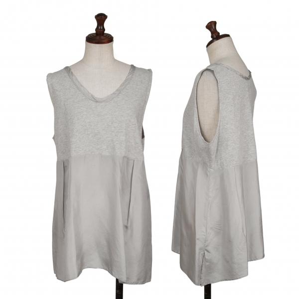 45R 45rpm シルク切替ノースリーブブラウス グレー1 【レディース  