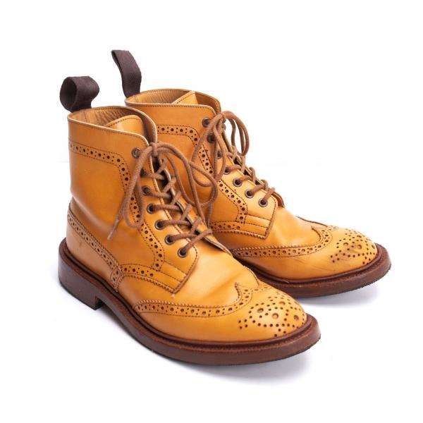 美品✨トリッカーズ　レディース　ウィングチップ　レースアップブーツ　UK5 SALE】トリッカーズ MARRON UKサイズ仕様 ウィングチップ