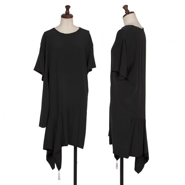 コムデギャルソンCOMME des GARCONS アクリル装飾シルクアシンメトリー  