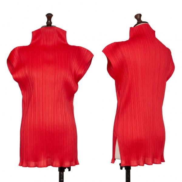 プリーツプリーズPLEATS PLEASE プリーツモックネックノースリーブ 