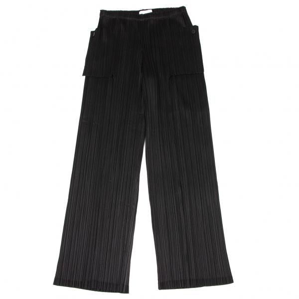 プリーツプリーズPLEATS PLEASE 折り返しポケットデザインワイドパンツ 