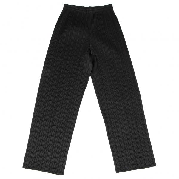 プリーツプリーズPLEATS PLEASE プリーツストレートパンツ 黒1 