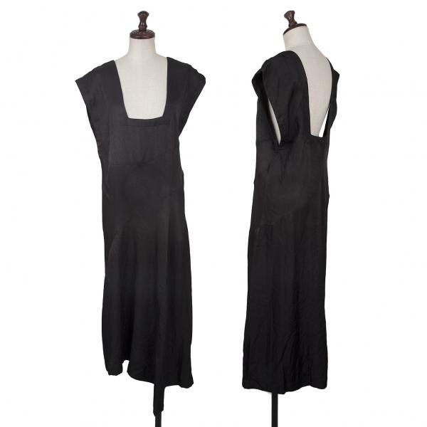 COMME des GARCONS ノースリーブ切り替えワンピース　黒 COMME des GARCONS（コムデギャルソン） トリアセテートカーブ切替