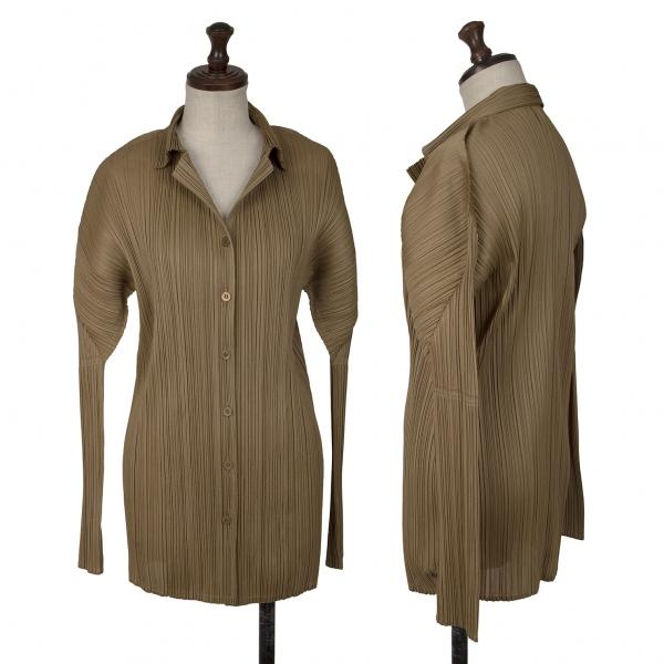 PLEATS PLEASE プリーツプリーズPLEATS プリーツカーディガン 茶