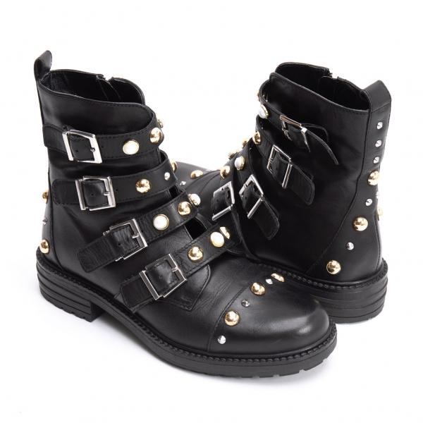 カーベラカートジェイガー スタッズ ベルテッド ブーツ黒23cm カーベラカートジェイガー スタッズ ベルテッド ブーツ黒23cm