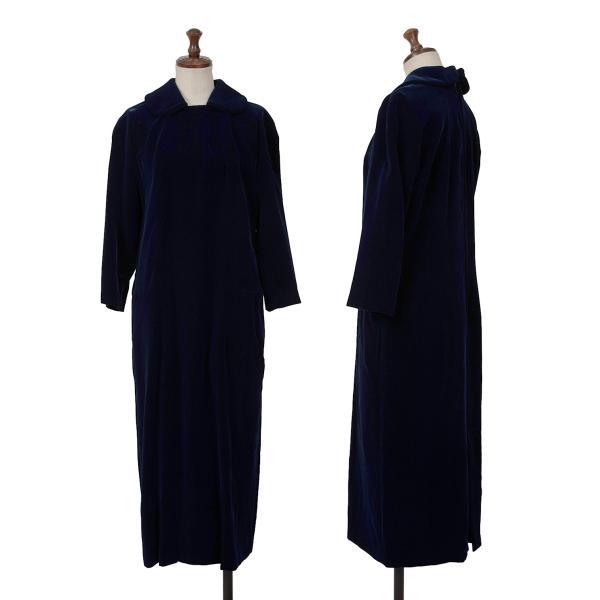 COMME des GARCONS コムデギャルソンCOMME ベロア丸襟切替ロング COMME des GARCONS コムデギャルソンCOMME ベロア丸襟切替ロング
