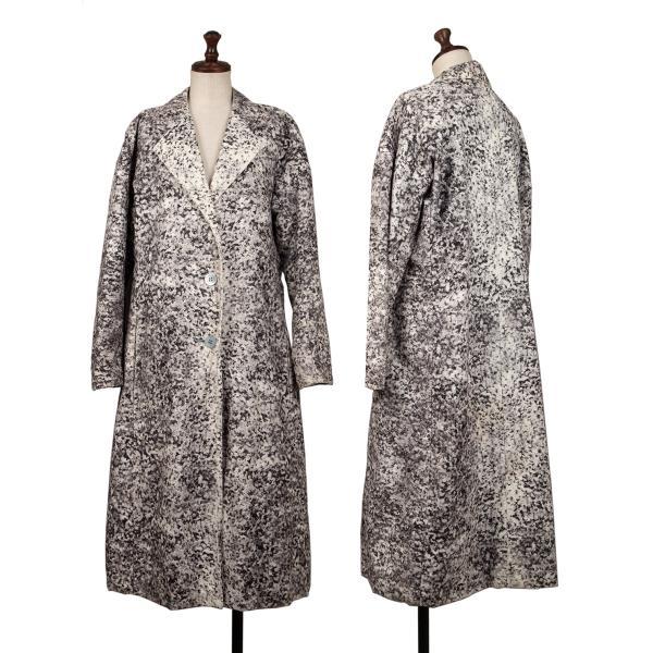 ISSEY MIYAKE（イッセイミヤケ） コットンマーブル柄コート 白黒2
