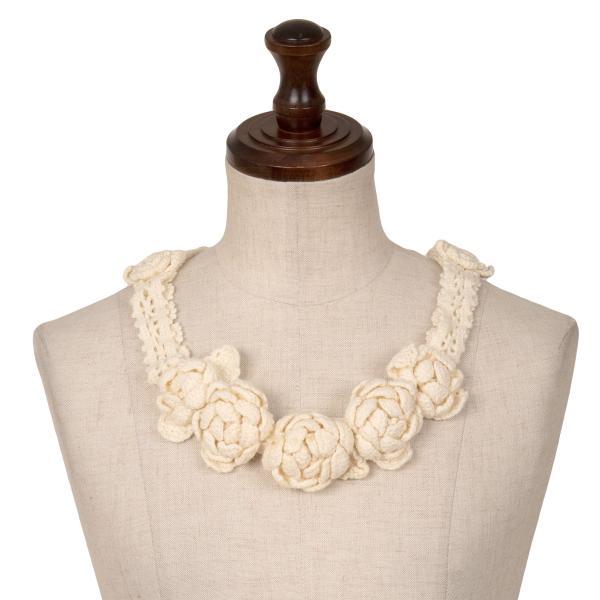 PINK HOUSE ピンクハウスPINK フラワーレースハンドニットタイ付け襟  