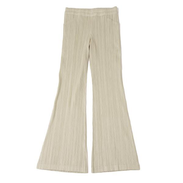 プリーツプリーズPLEATS PLEASE プリーツフレアパンツ ベージュ3  