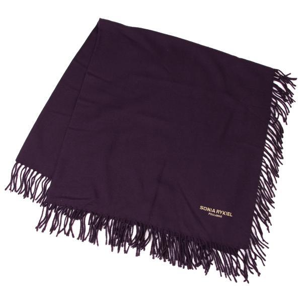 SONIA RYKIEL ソニアリキエルSONIA 刺繍ロゴフリンジ大判 SONIA RYKIEL ソニアリキエルSONIA 刺繍ロゴフリンジ大判