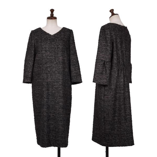 mina perhonen ミナペルホネンmina cognac モヘア混ツィード7分袖  