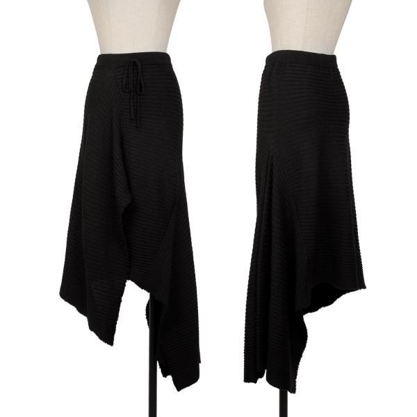 マルケス アルメイダMARQUES ALMEIDA ウール変形ニットスカート 黒XS  