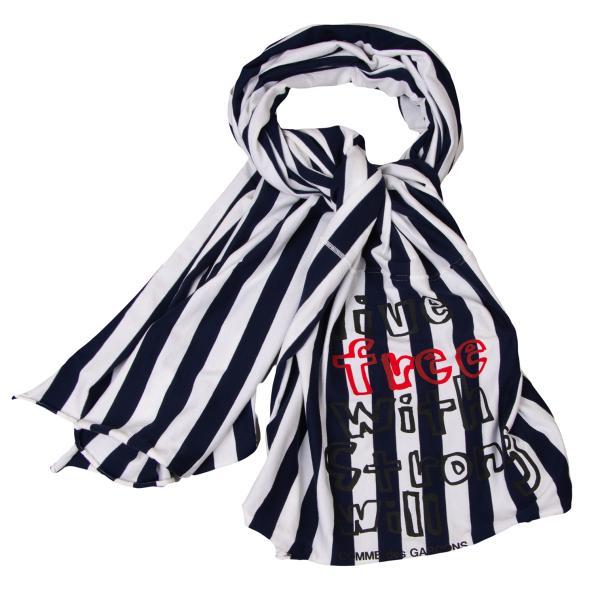 COMME des GARÇONS マフラー 茶色と青のストライプ ギャルソン