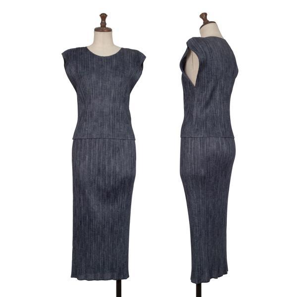 中古】 プリーツプリーズPLEATS PLEASE メッシュパッチセットアップ 茶  