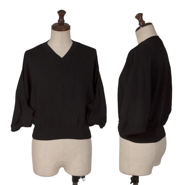 コムデギャルソンCOMME des GARCONS 変形ドルマンVネックニット 黒M位  