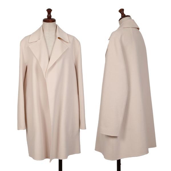 theory セオリーTheory ウールカシミヤボタンレスハーフコート ピンク  