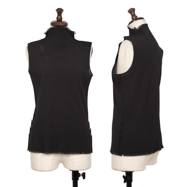 PLEATSPLEASE ノースリーブハイネックフレアトップス