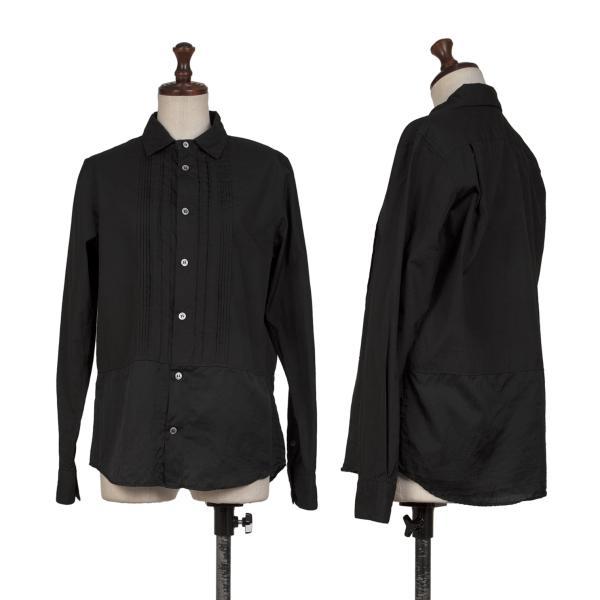ZUCCa ズッカzucca フロントピンタック裾切替シャツ 黒M 【レディース 