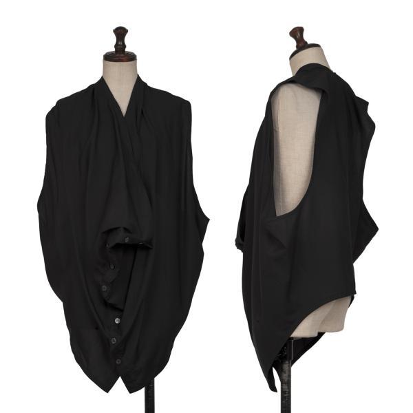 LIMI feu リミフゥLIMI ドレープデザインベスト 黒S 【レディース  