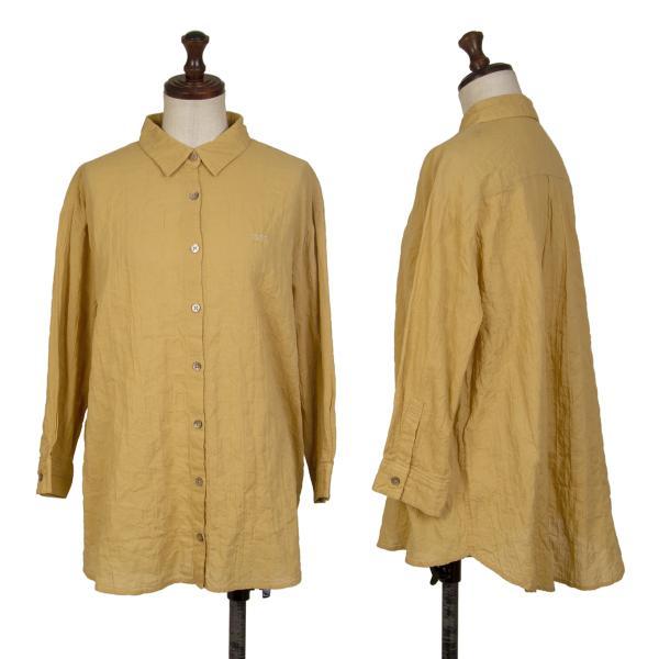 マドモアゼルノンノン 麻素材 七分袖ニットパーカー(水色)