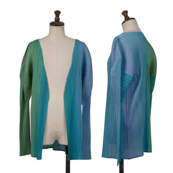 PLEATS PLEASE グラデーションカーディガンサイズ4 希少プリーツプリーズカーディガングラデーションサイズ4