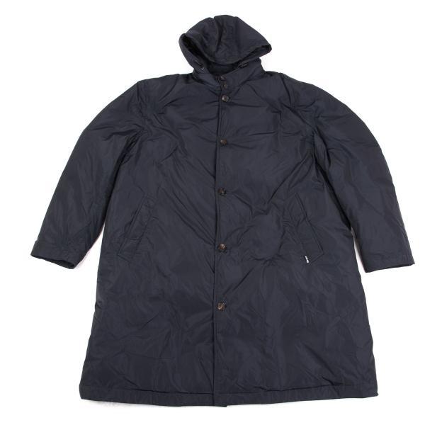 PAPAS（パパス） パパスプラスPapas+ フード着脱ロングダウンコート紺