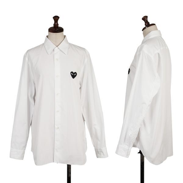 【美品】PLAY COMME des GARCONS 黒ハートワッペン シャツ COMMEdesGARCONS PLAY 黒シャツ 赤ハートワッペン| コムデギャルソン