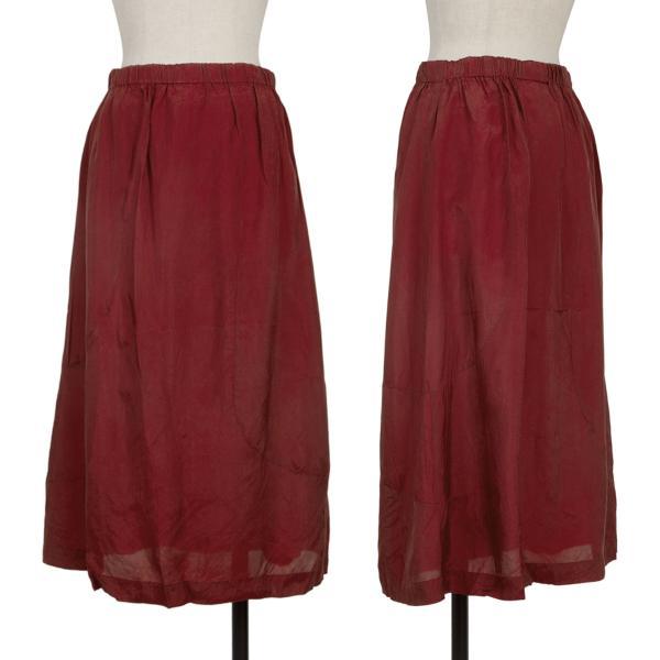 【希少】ローブドシャンブルコムデギャルソン ラウンド切替キュプラスカート赤 春夏 robe de chambre COMME des GARCONS ローブドシャンブル