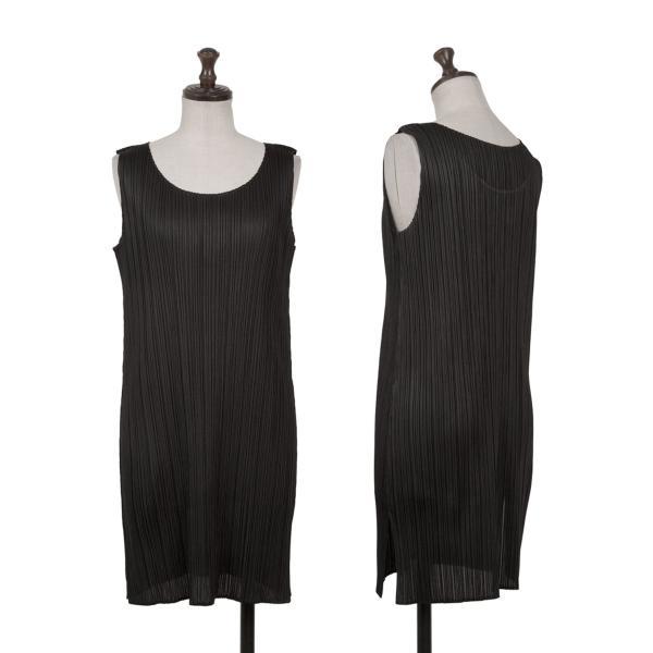 プリーツプリーズ　ノースリーブチュニック 黒 PLEATS PLEASE（プリーツ プリーズ） プリーツノースリーブチュニック