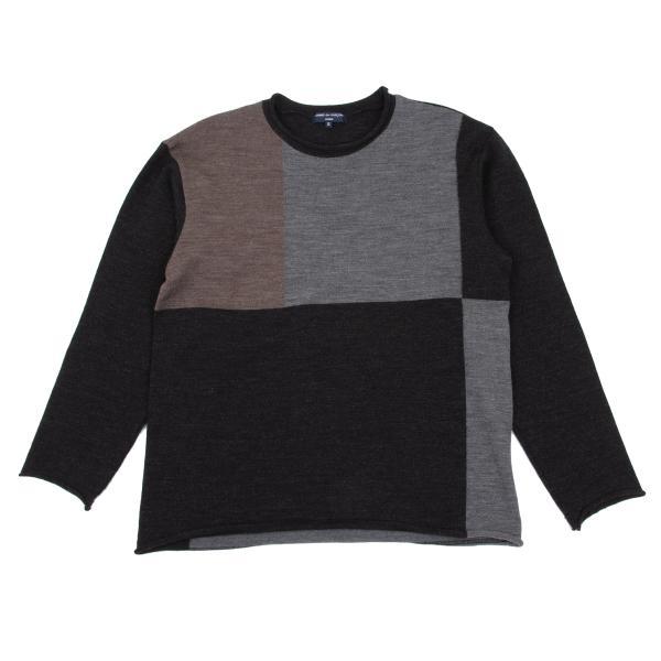 COMME des GARÇONS HOMMEウールセーター COMME des GARCONS HOMME コムデギャルソン オムCOMME ウール配色切替