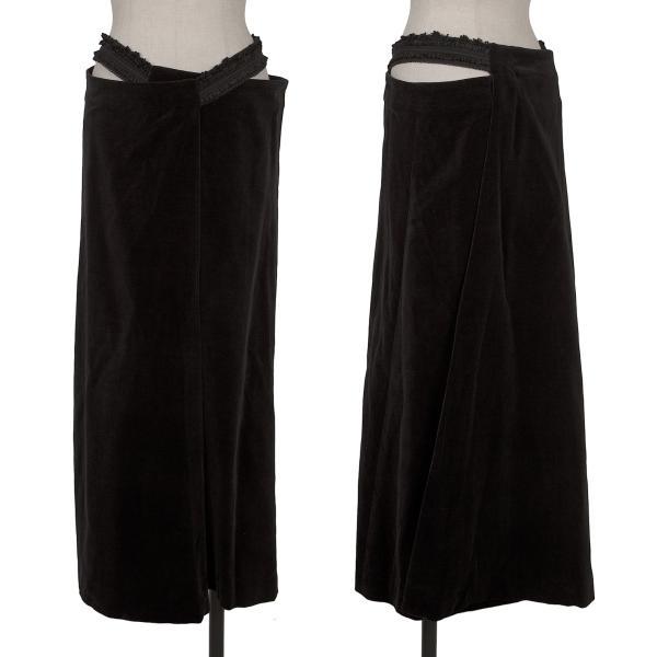 COMME des GARCONS（コムデギャルソン） ベロアカバースカート 黒M
