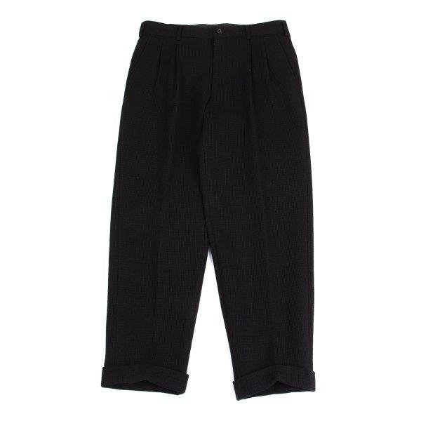 良品　21SS コムデギャルソンオムドゥ 薄手　ウール100% 黒　パンツ M COMME des GARCONS HOMME コムデギャルソン オムCOMME ウールナイロン