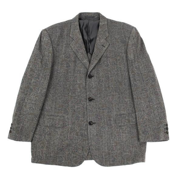 未使用タグ付　コムデギャルソンオムたドゥ　グレンチェック　ジャケット　L グレー COMME des GARCONS HOMME コムデギャルソン オムCOMME ウールフラワー