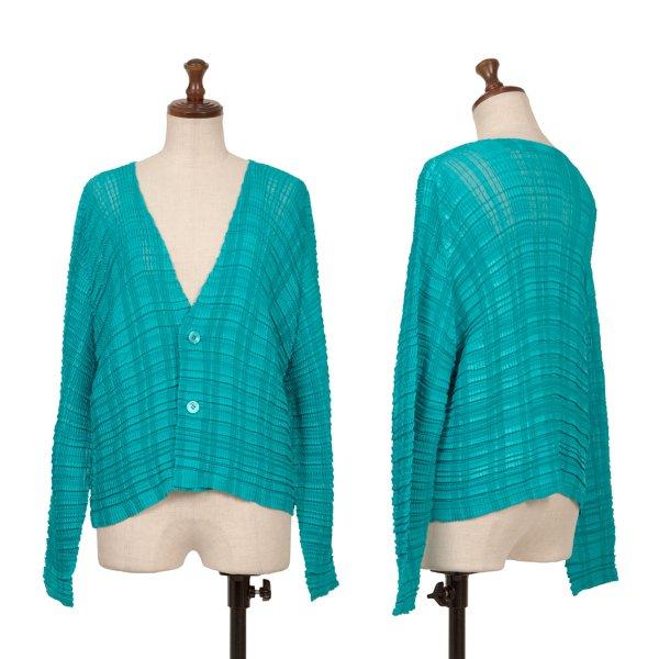 [未使用]ISSEY MIYAKE ウーリープリーツカーティガン　サイズ2 ISSEY MIYAKE（イッセイミヤケ） ウーリープリーツカーディガン