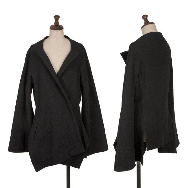 LIMI feu（リミフゥ） ウールノーカラーピークドラペルデザイン