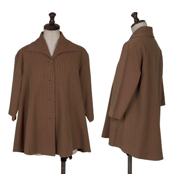 ROMEO GIGLI（ロメオ ジリ） コットンストライプ半袖シャツ ボルドー他