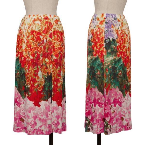 PLEATSPLEASE　マルチカラー　ロングスカート PLEATS PLEASE（プリーツ プリーズ） カラフルグラフィックプリント