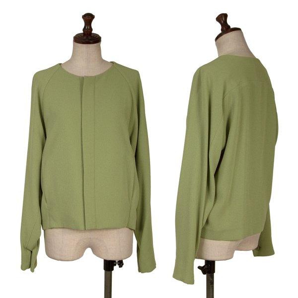 ISSEY MIYAKE（イッセイミヤケ） ポリ混紡ノーカラージップジャケット