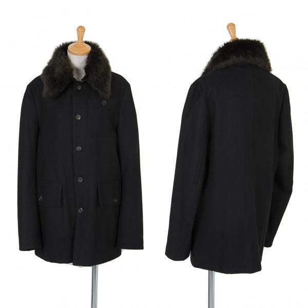 ワイズy S 着脱フェイクファーウールコート 黒2 レディース K プレイフル Yahoo ショッピング店 通販 Yahoo ショッピング